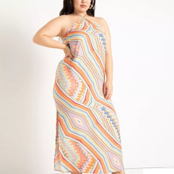 - Eloquii Plus Size Maxi Halter Slipdress - Picture 2 of 4